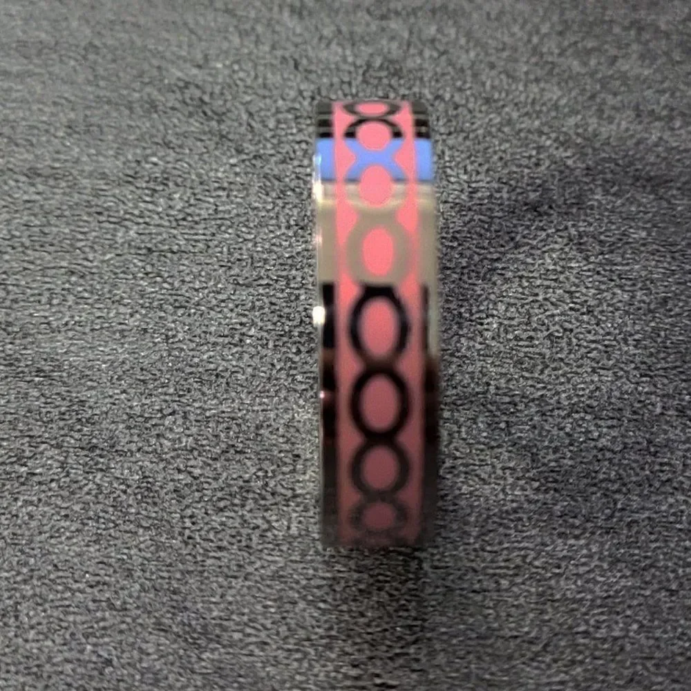 Women's Promise Ring - Pink Infinity Band - Wedding Band Ring